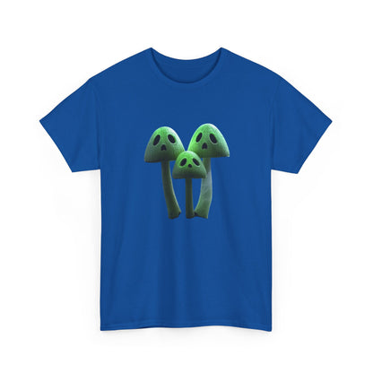 Glowing Ghost Mushroom Tee - Unisex Heavy Cotton T-Shirt, Funny Shirt, Unique Gift, Outdoor Adventure Wear, Halloween Shirt