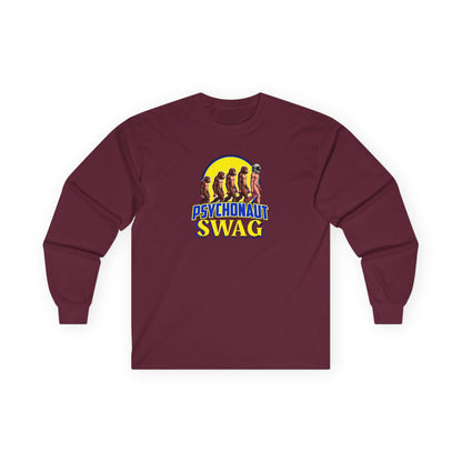 Psychonaut swag, small biz Long Sleeve Tee - Unisex Cotton Shirt for Festival Vibes, Casual Wear, Gift for Music Lovers, Streetwear, Retro Style