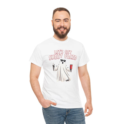 Let's Get Sheet Faced Ghost T‑Shirt — Funny Halloween Party Tee