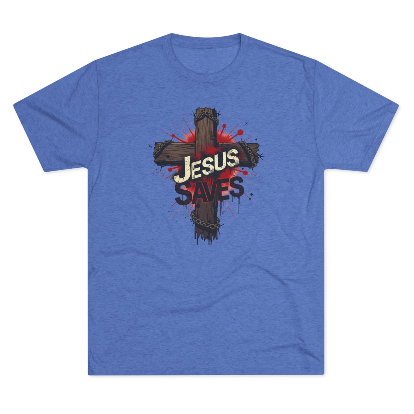 Jesus Saves Cross Tee — Christian Faith Graphic T-Shirt