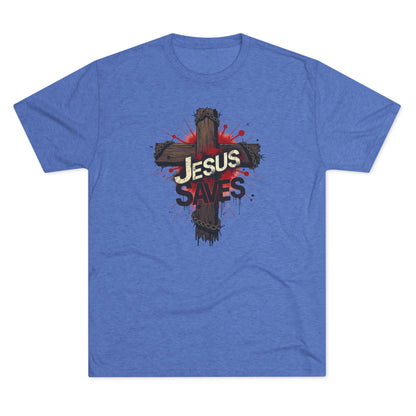 Jesus Saves Cross Tee — Christian Faith Graphic T-Shirt
