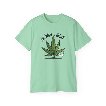 Ah, What a Relief Unisex Ultra Cotton Tee - Perfect for Cannabis Enthusiasts - Psychonaut Swag