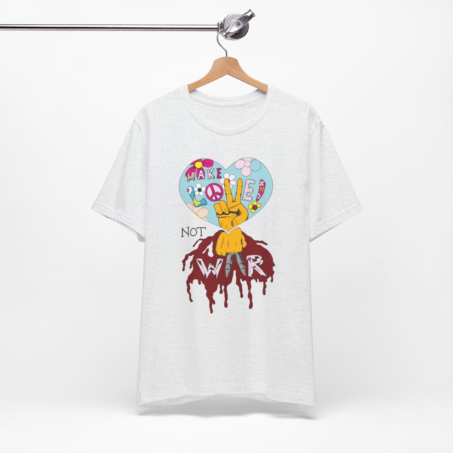 Make Love Not War, unisex Jersey Short Sleeve Tee