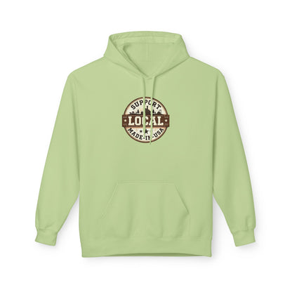 Support Local Hoodie — “Support Local Made in USA” Vintage Badge Pullover