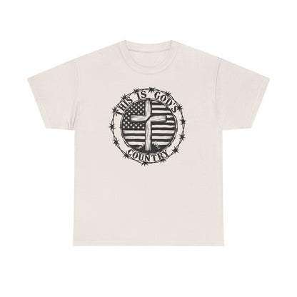 God’s Country, Unisex Heavy Cotton Tee - 'This is God's Country' Graphic Tee - Psychonaut Swag