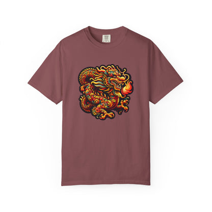 Dragon, Unisex Dragon Graphic T-Shirt - Colorful Garment-Dyed Tee - Psychonaut Swag