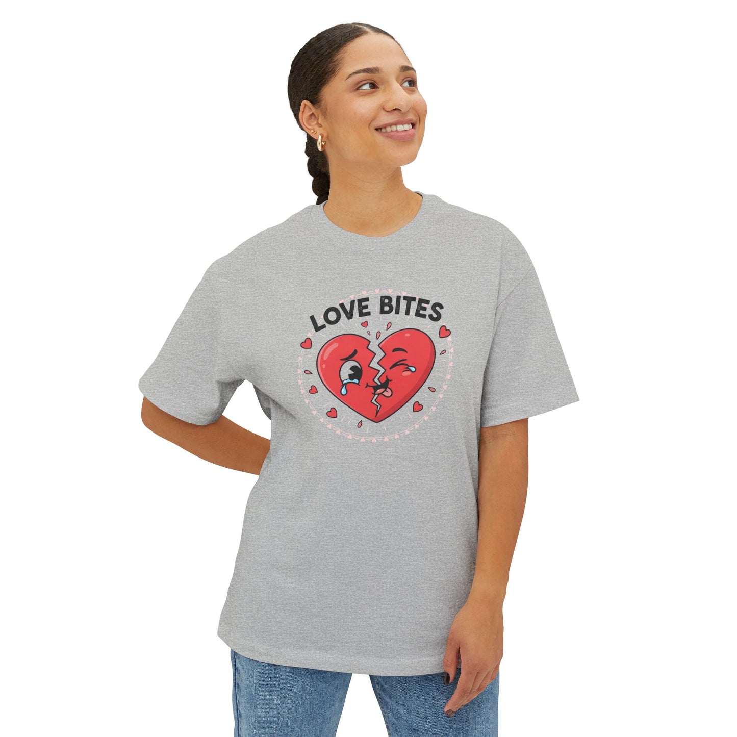 T-Shirt — "Love Bites" Broken Heart Graphic Tee