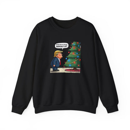 Political Christmas Tree Sweatshirt — "Radically Lit" Holiday Cartoon Crewneck