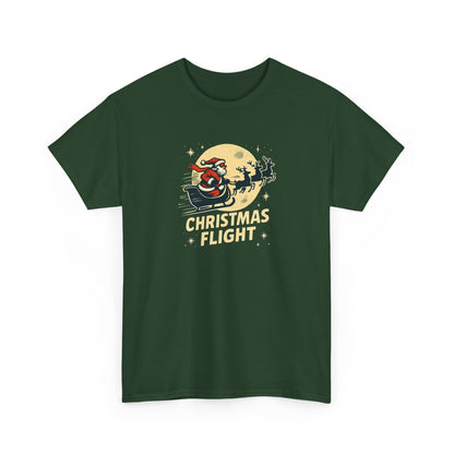 Christmas Flight T-Shirt — Santa Sleigh Retro Holiday Graphic Tee