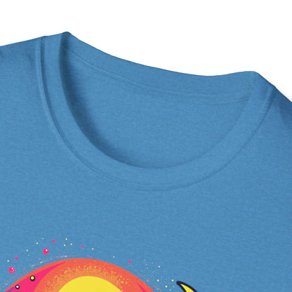 Cosmic Digital Dreams Unisex Softstyle T-Shirt - Vibrant Space-Inspired Design - Psychonaut Swag