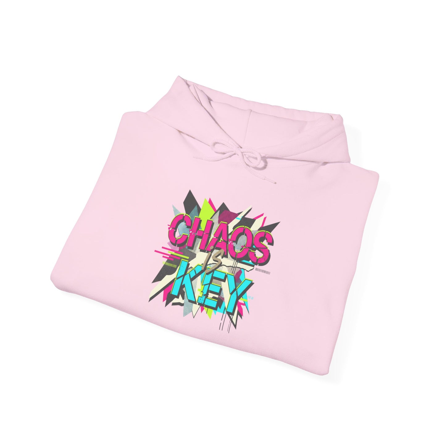 Chaos Key Hoodie — Retro Neon Graphic Pullover