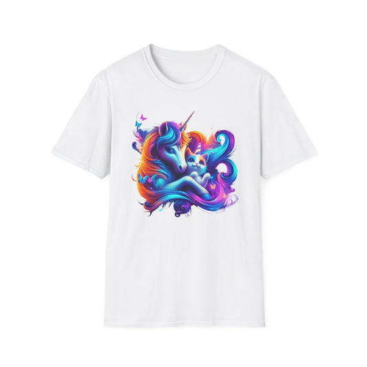 Unicorn with Caticorn Unisex T-Shirt - Magic of Unicorns hugging the Caticorns - Psychonaut Swag