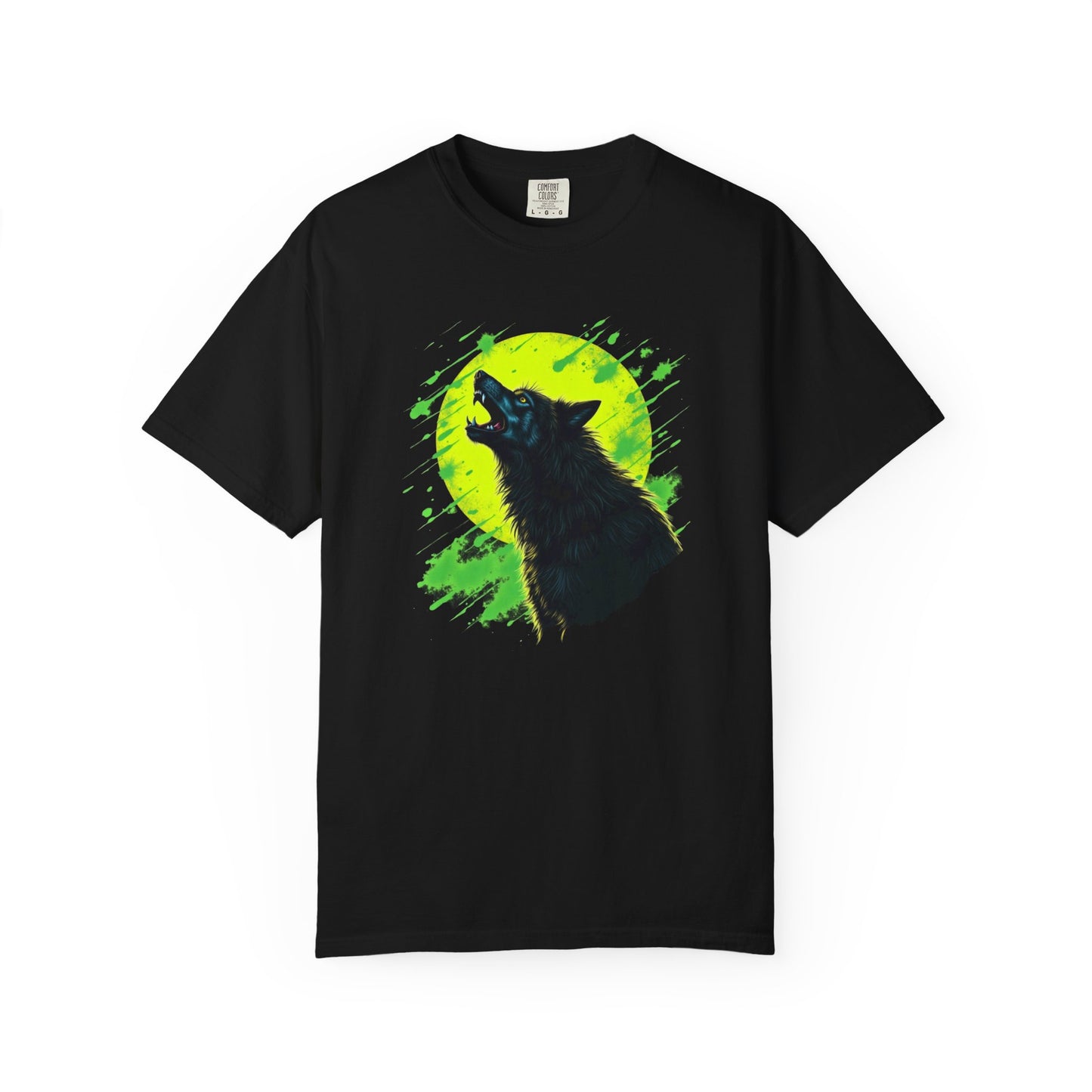 Wolf Howl T-Shirt — Neon Moon Graphic Tee for Nature Lovers