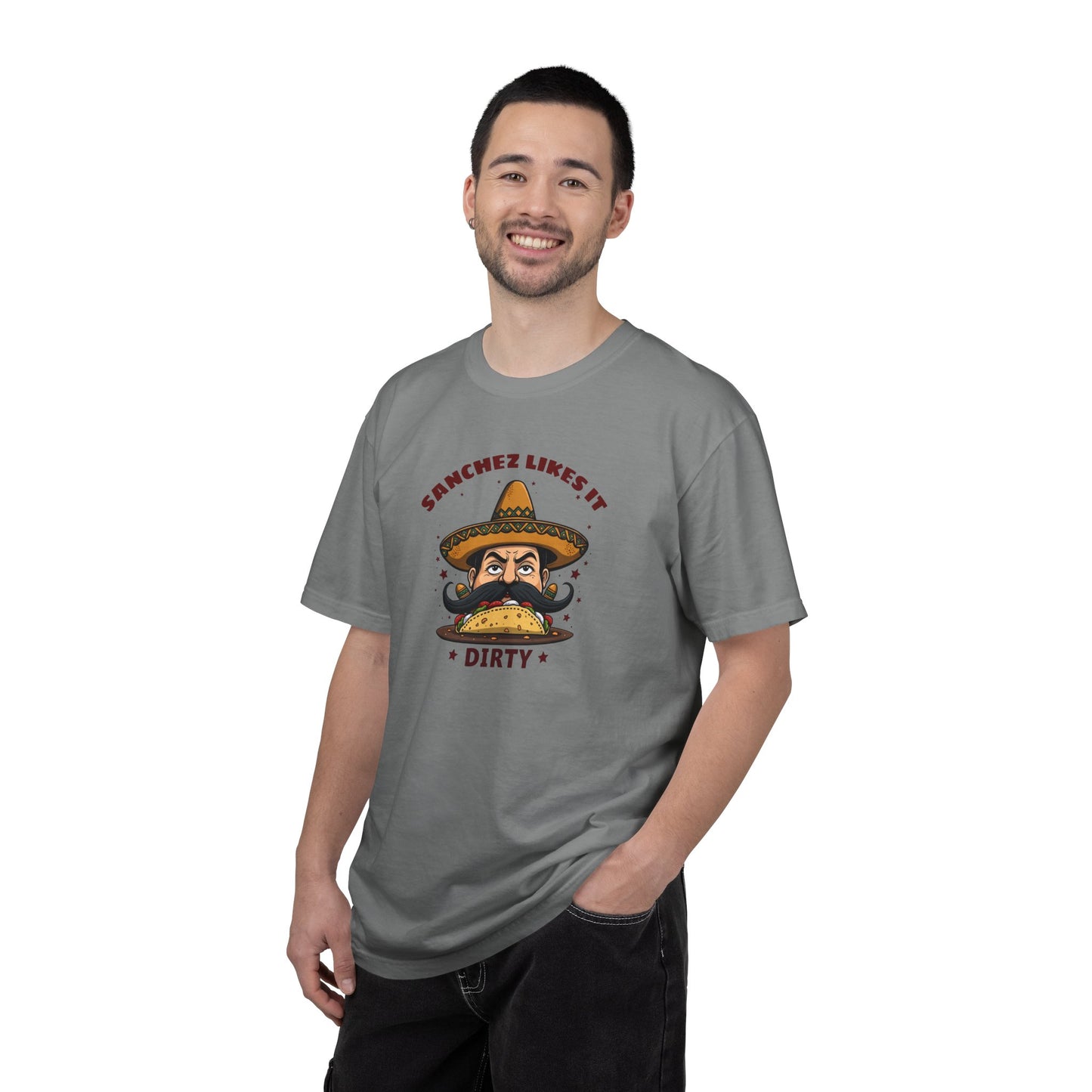 "Dirty Taco" Moustache and Sombrero Taco Graphic Tee