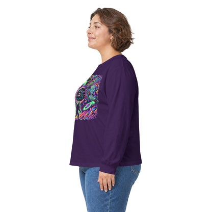 Psychedelic Alien Abduction Halloween Long Sleeve Tee