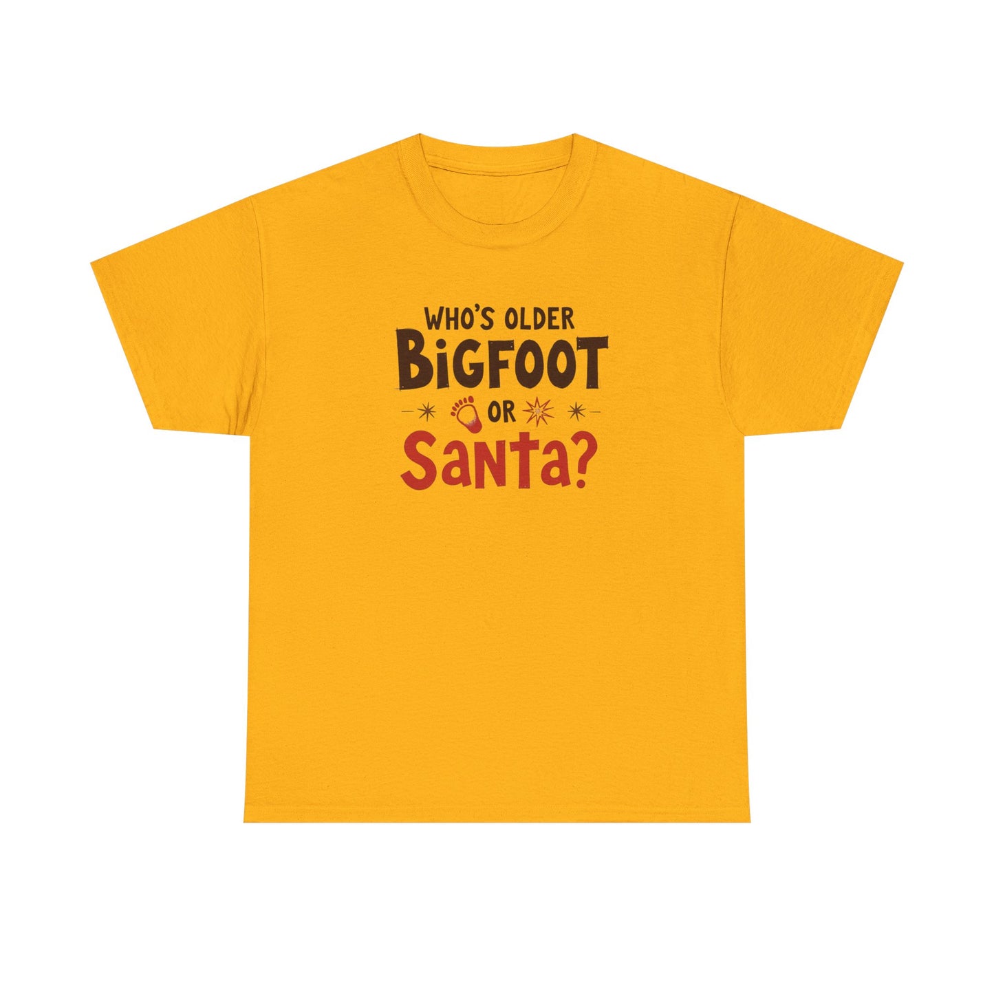 Bigfoot or Santa, Unisex Heavy Cotton Tee