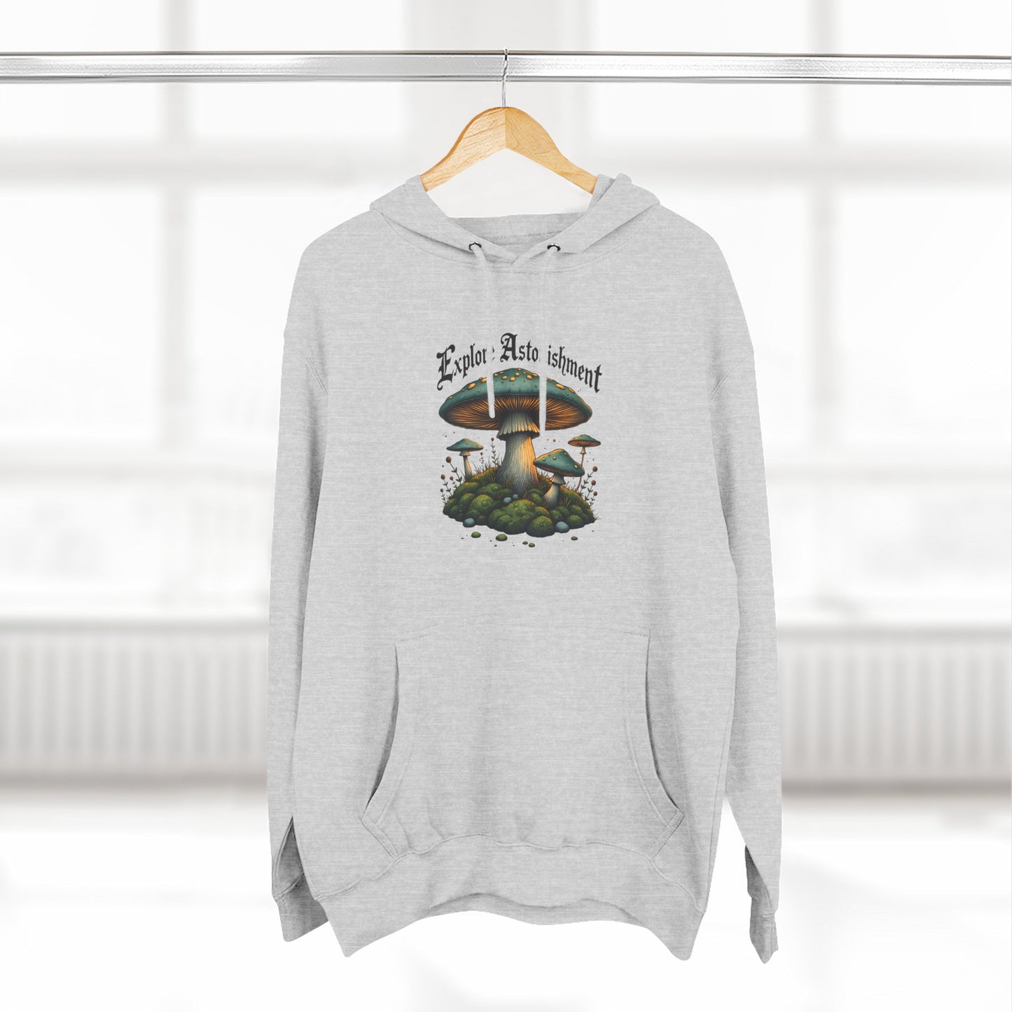 Mushroom Forest Hoodie - 'Earth And Adventure' Vintage Fungi Graphic Pullover