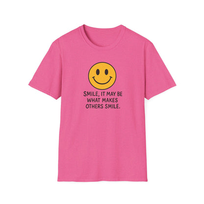 Smile Encouragement T-Shirt, Positive Vibes Tee, Unisex Graphic Shirt, Gift for Friends, Casual Wear, Everyday Comfort - Psychonaut Swag