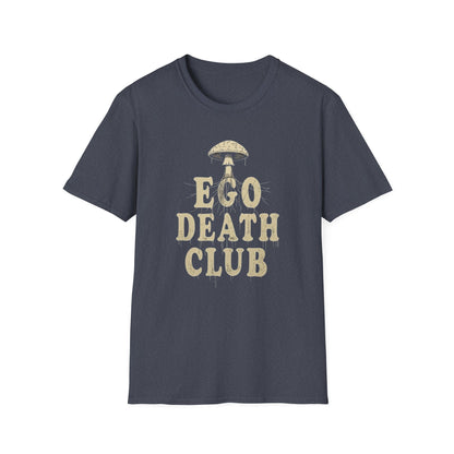 Ego Death Club Mushroom, T-Shirt, Unisex Softstyle Tee, Casual Wear, Gift for Friends, Unique Graphic Shirt - Psychonaut Swag
