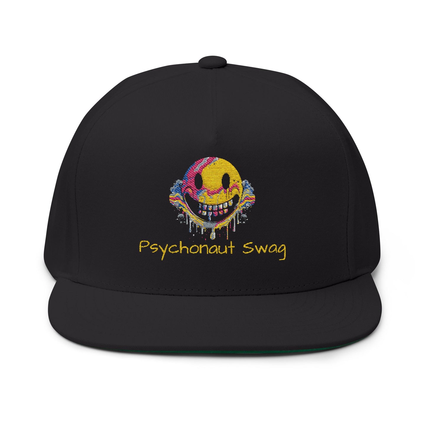 Trippy Smile Hat, Flat Bill Cap (Embroidery)