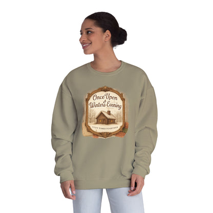 Once Upon a Winter's Cabin, Evening Sweatshirt — Cozy Vintage Holiday Crewneck