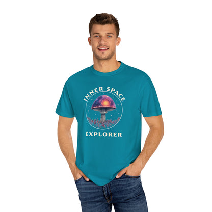 Inner Space Explorer T-Shirt, Unisex Graphic Tee, Cosmic Mushroom Apparel, Gift for Nature Lovers, Casual Wear for Adventurers - Psychonaut Swag