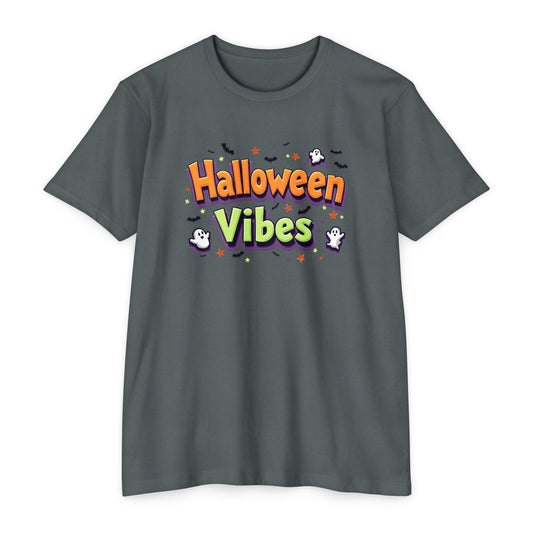 Halloween Vibes Unisex T-Shirt, Spooky Tee, Fall Fashion, Halloween Party Shirt, Gift for Ghost Lovers, Casual Autumn Wear