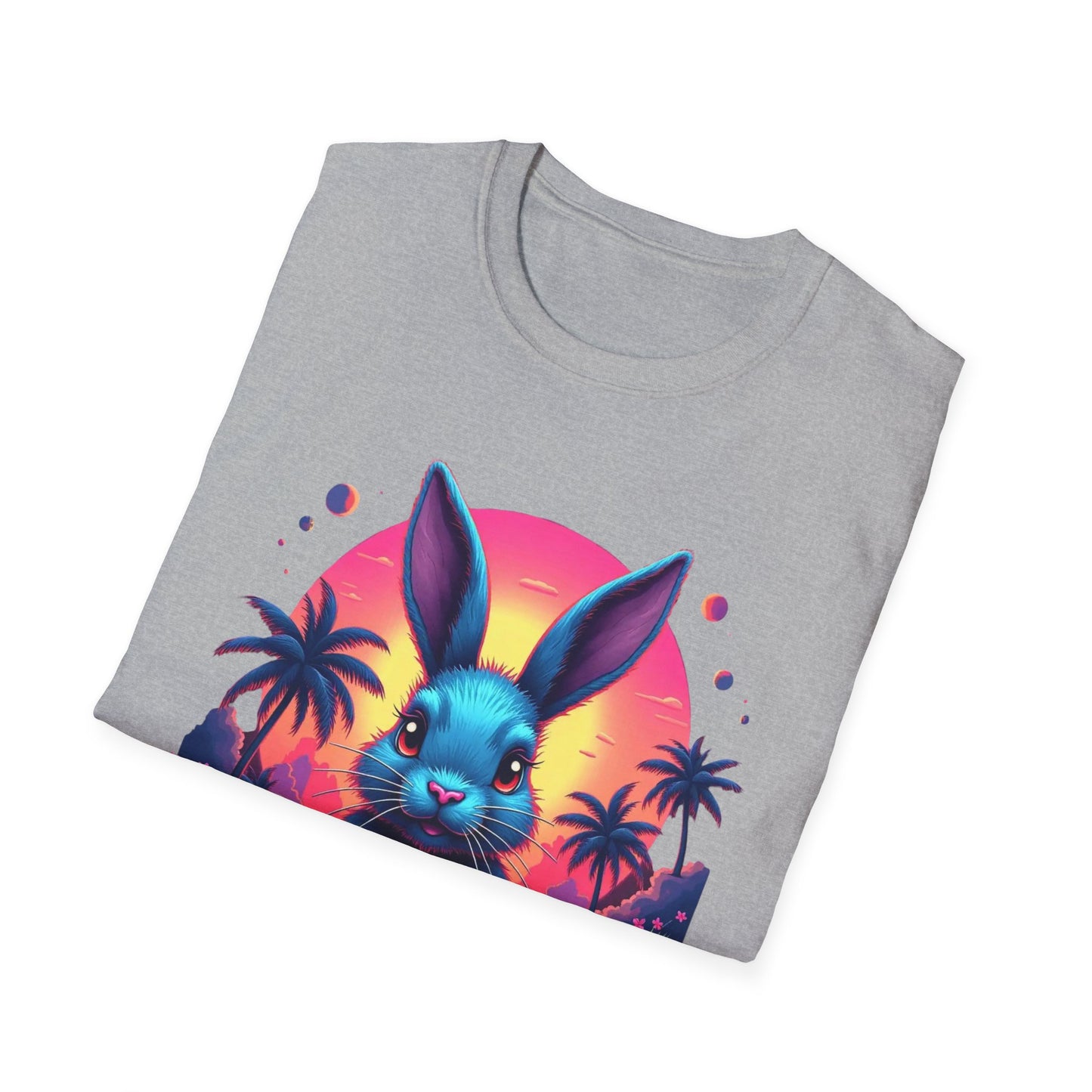 Easter Bunny Neon Sunset, unisex T-Shirt