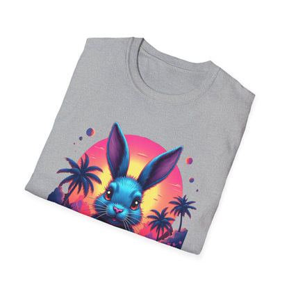 Easter Bunny Neon Sunset, unisex T-Shirt
