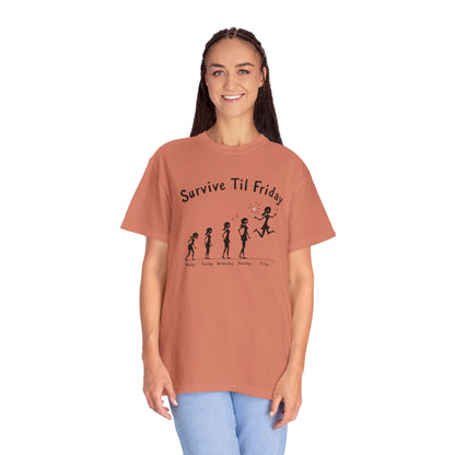 Survive Til Friday Unisex T-shirt, Funny Graphic Tee, Weekend Vibes Shirt, Casual Everyday Wear, Gift for Friends