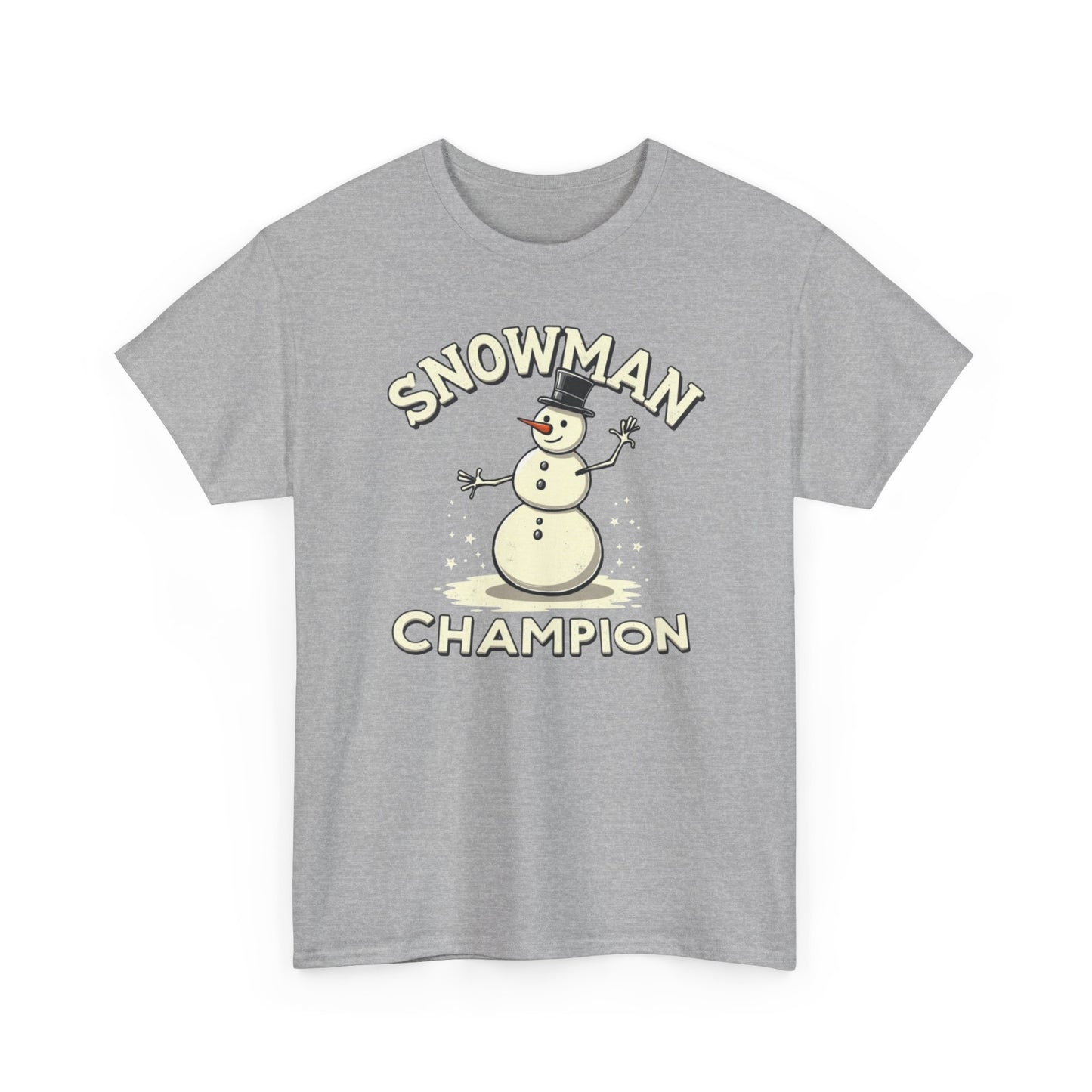 Snowman Champion T-Shirt — Funny Holiday Winter Tee for Snow Lovers