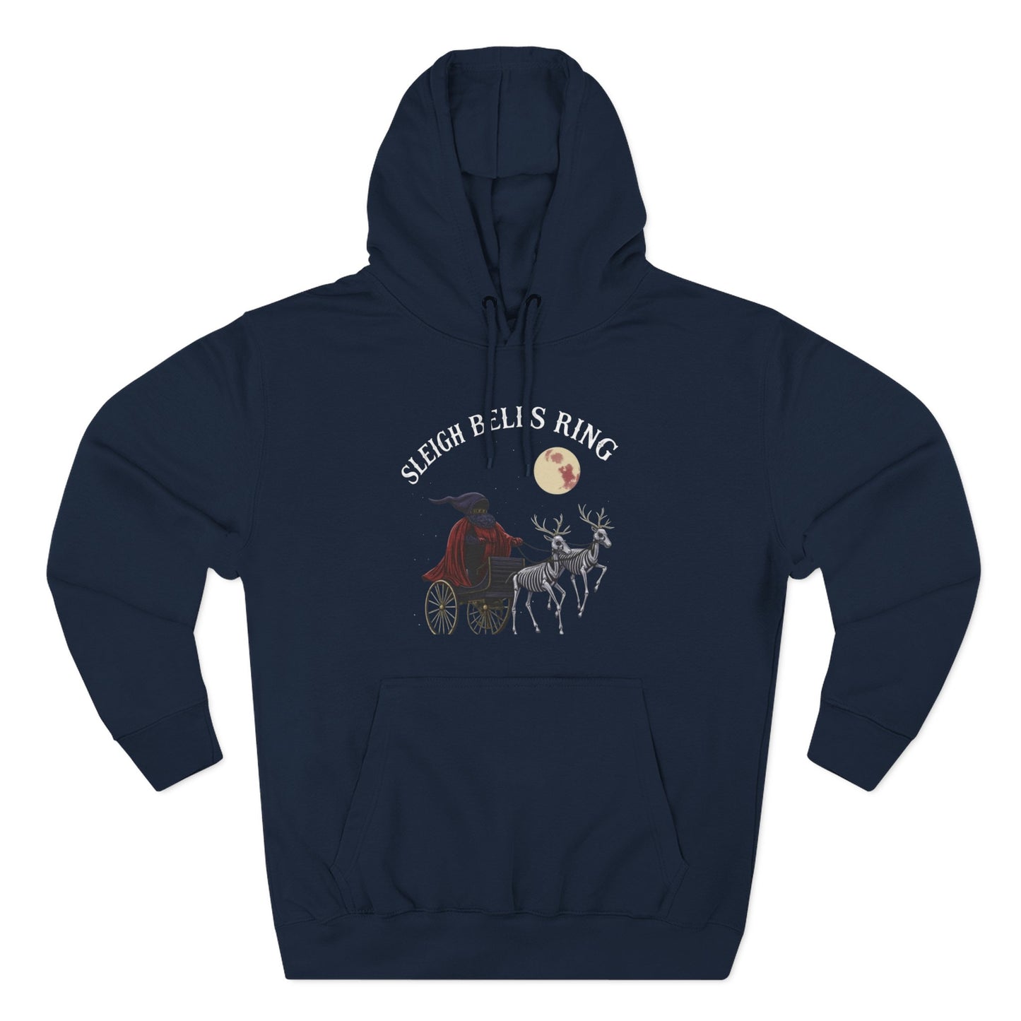 Sleigh Bells Ring Hoodie — Vintage Reindeer Christmas Pullover