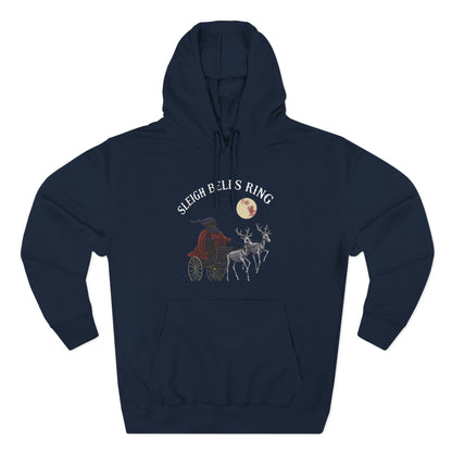 Sleigh Bells Ring Hoodie — Vintage Reindeer Christmas Pullover