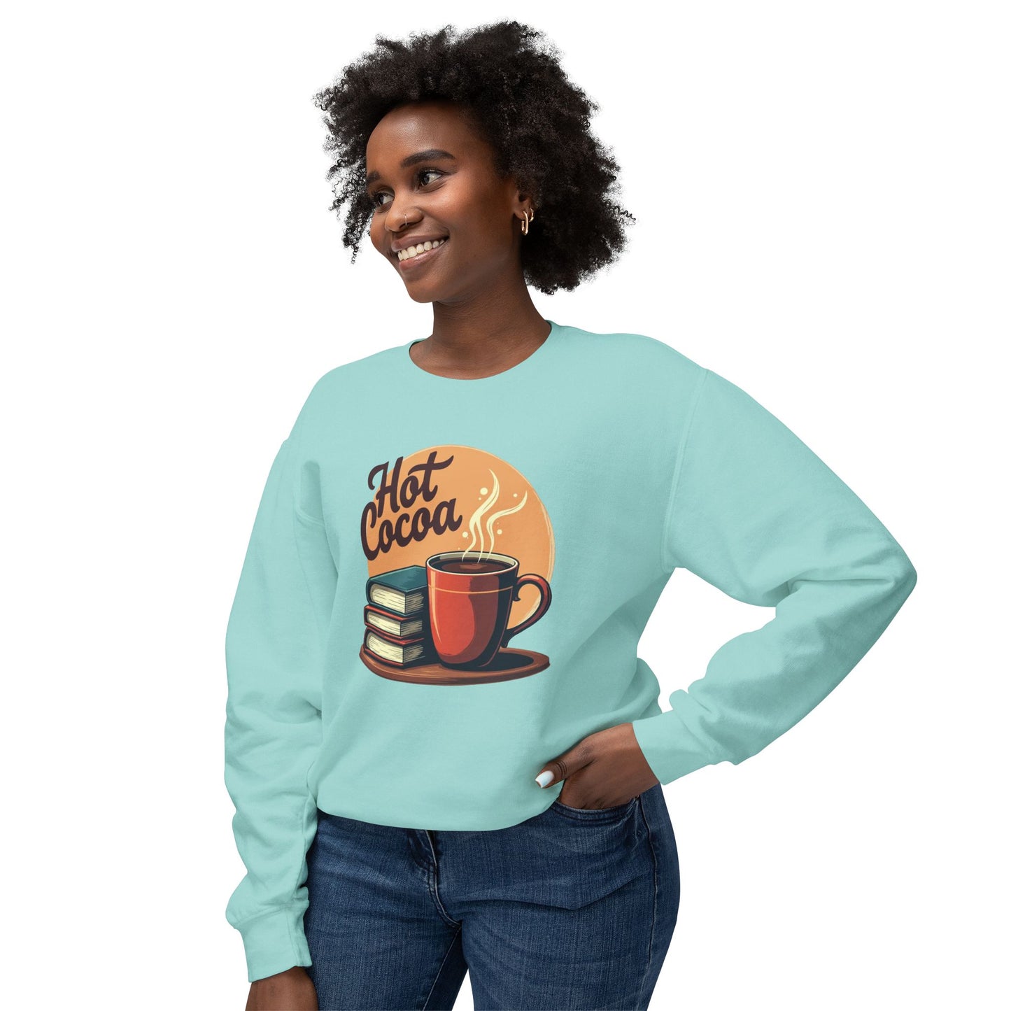 Hot Cocoa & Books Sweatshirt — Cozy Reading Crewneck