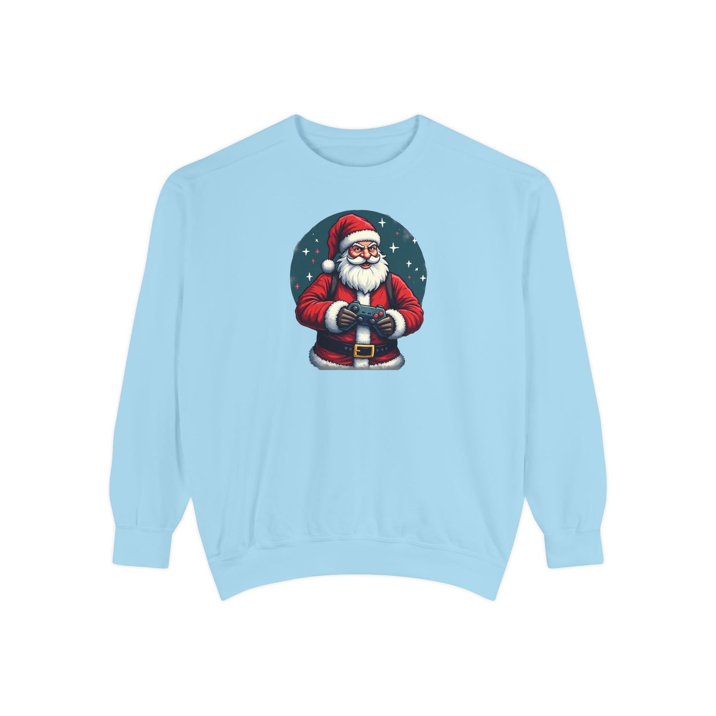 Gamer Santa, Unisex Garment-Dyed Sweatshirt