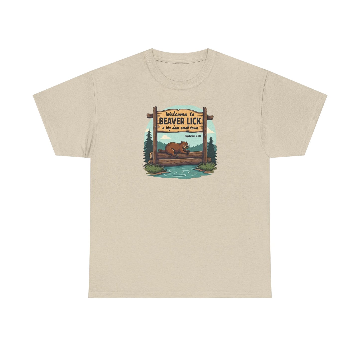 Beaver Lick Welcome Sign T-Shirt — Retro Outdoors Camping Graphic Tee