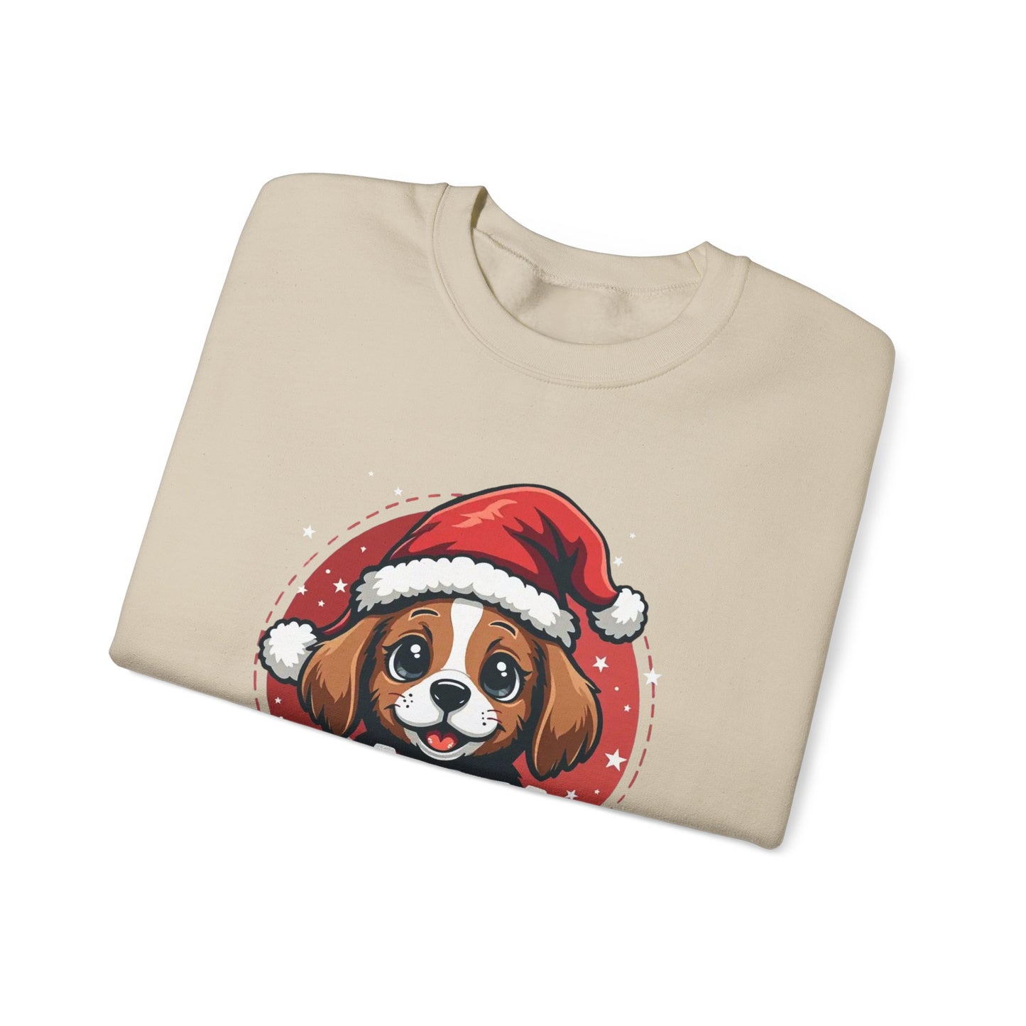 Christmas Dog Sweatshirt — "Santa Paws" Cute Puppy Holiday Crewneck
