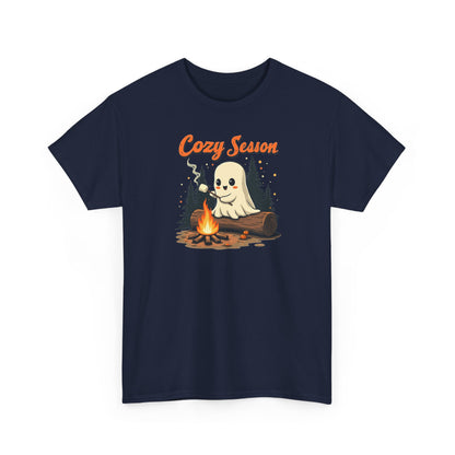 Cozy Season Tee — Cute Ghost Campfire Halloween T-Shirt