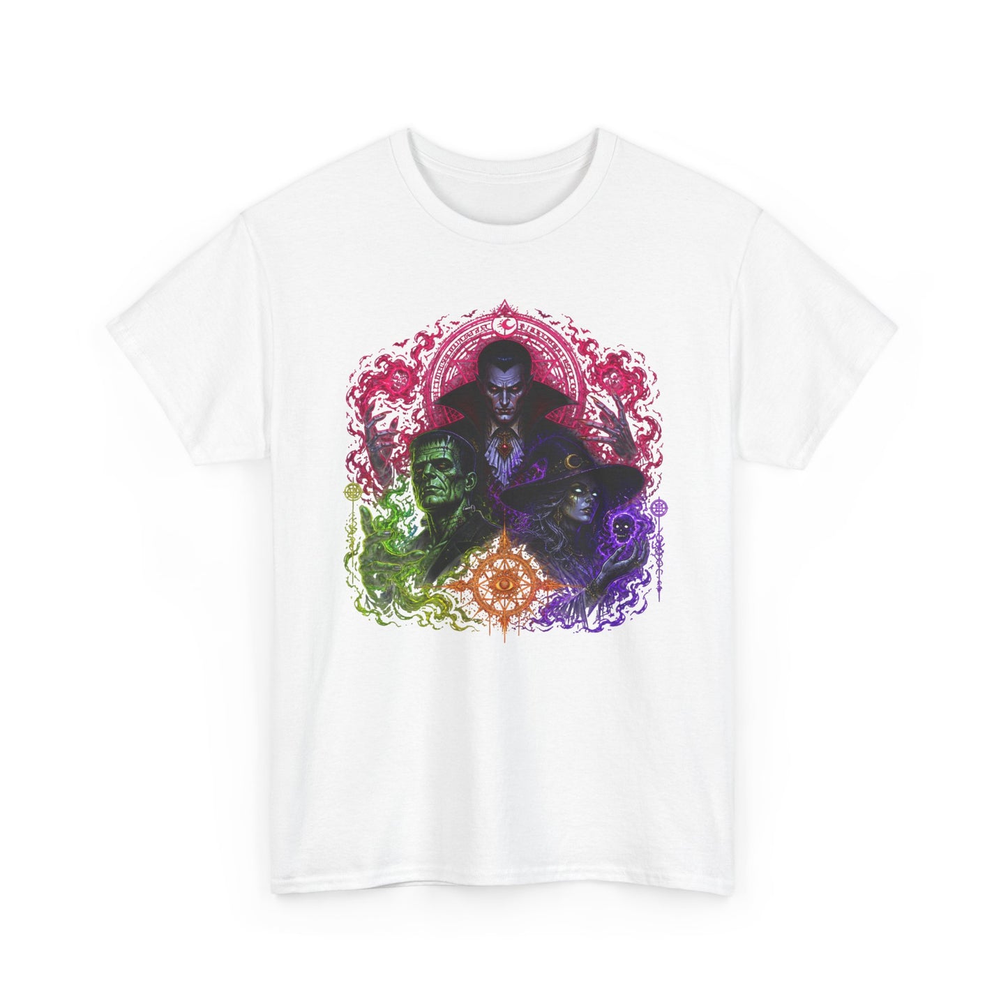 Mystic Vampire Trio T-Shirt — Gothic Rainbow Horror Art Tee