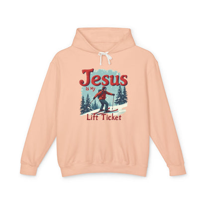 Jesus Is My Lift Ticket Hoodie — Christian Skiing Pullover