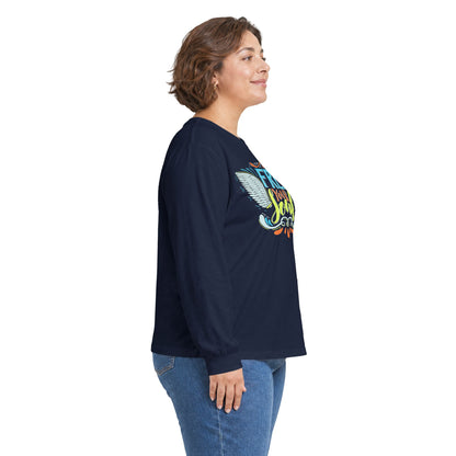 Free Your Soul Long Sleeve Tee — Retro Winged Typography