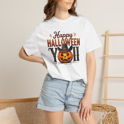Halloween T-Shirt — "Happy Halloween You" Pumpkin Witch Graphic