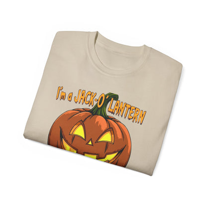 Halloween Jack-O'-Lantern Unisex Tee, Funny Costume Shirt, Spooky Festive Apparel, Halloween Party Gift, October Celebration Outfit