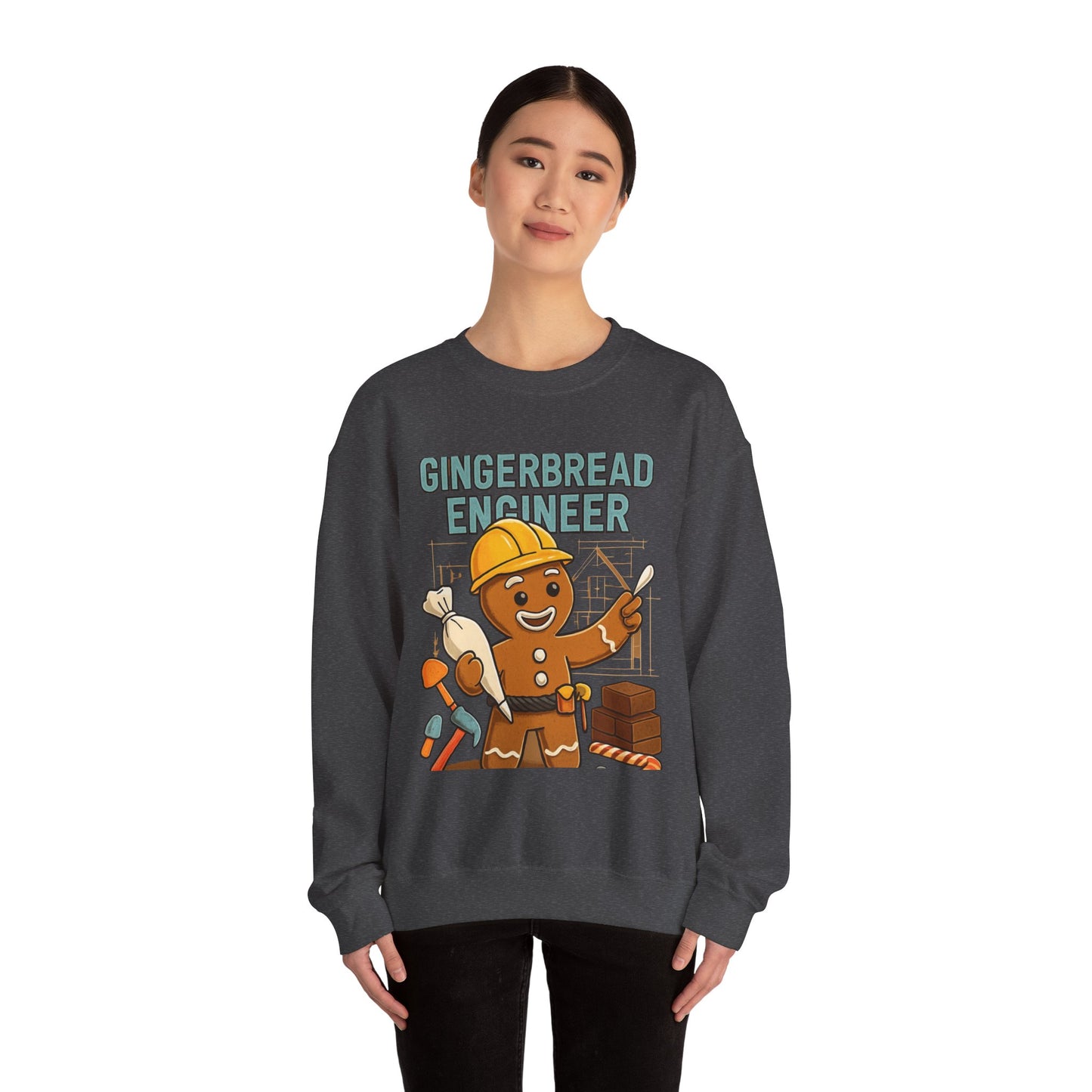 Gingerbread Engineer Sweatshirt — Cute Holiday Builder Graphic Crewneck