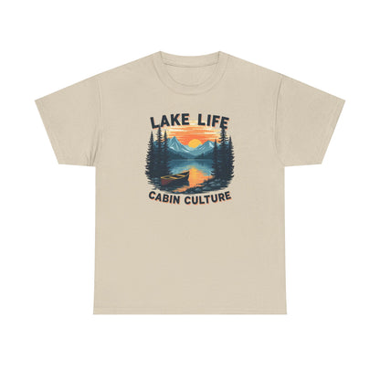 Lake Life Cabin Culture T-Shirt — Vintage Sunset Wilderness Tee