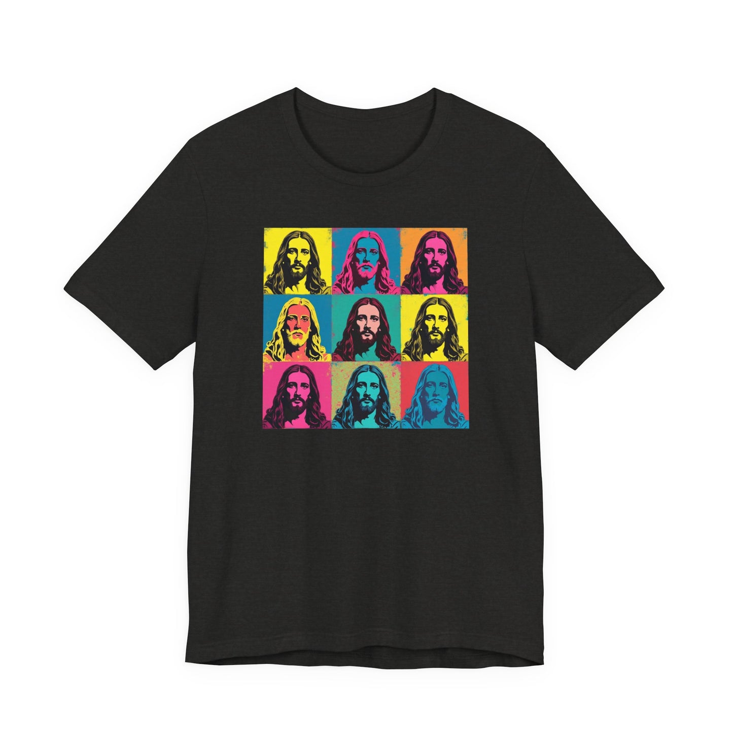 Jesus, Pop Art T-Shirt — Retro Colorful Nine-Panel Graphic Tee