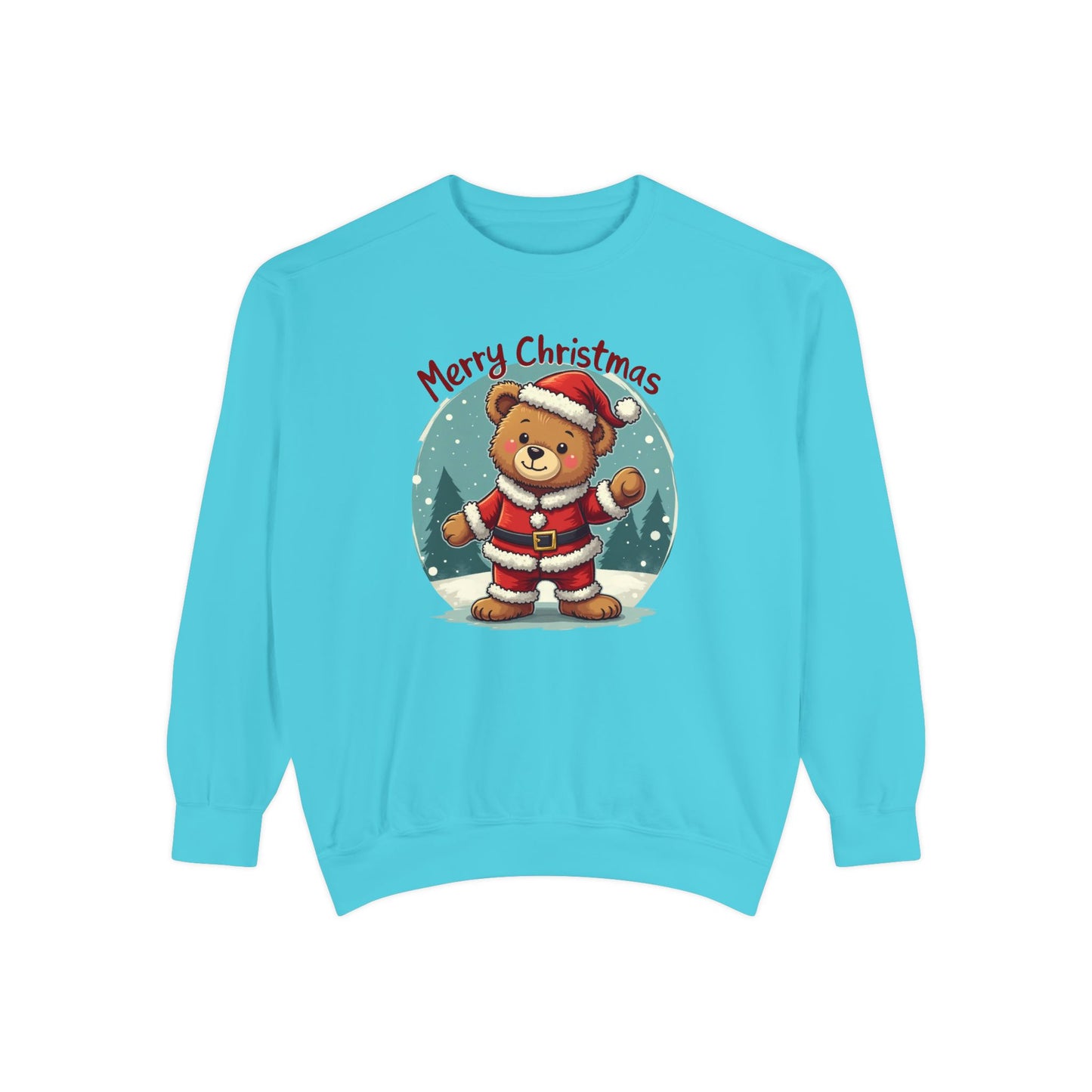 Christmas Bear, Unisex Garment-Dyed Sweatshirt