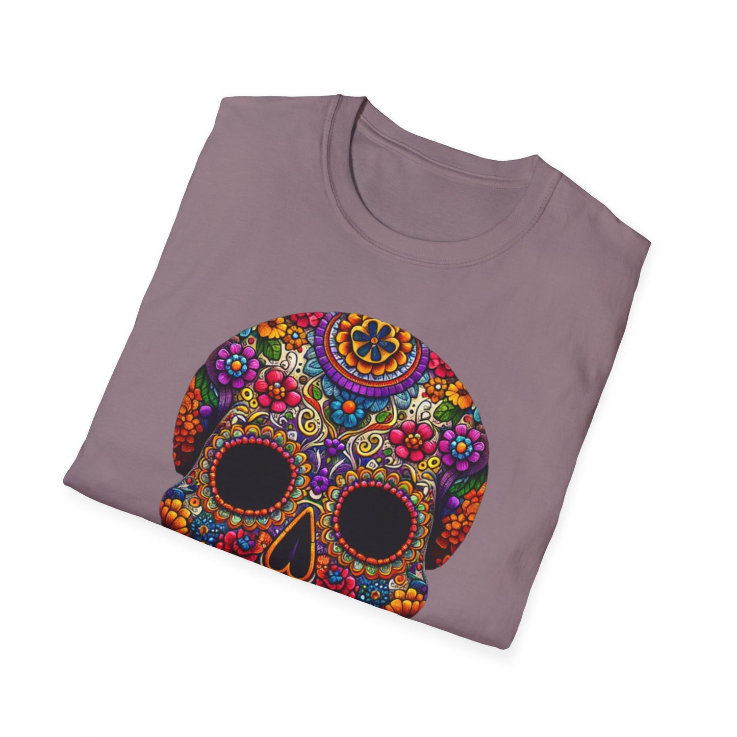 Floral Skull, Unisex Softstyle T-Shirt - Psychonaut Swag