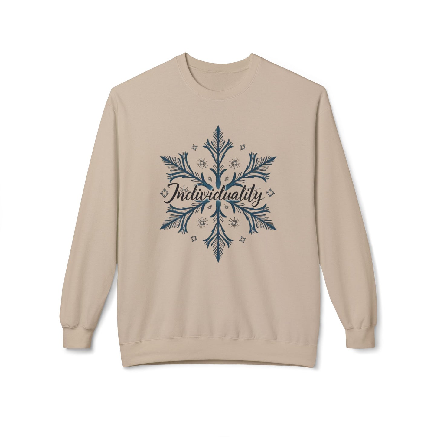 Individuality Crewneck Sweatshirt — Floral Snowflake Graphic