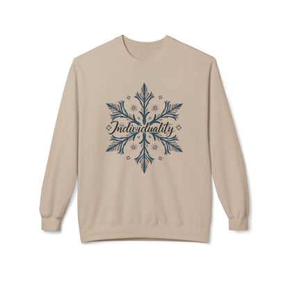 Individuality Crewneck Sweatshirt — Floral Snowflake Graphic